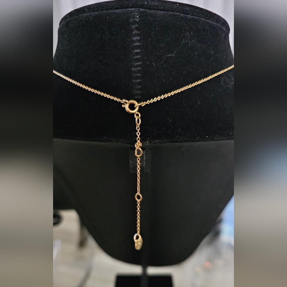 Stella & Dot Gold Bar Choker Necklace with Rhinestones | Minimalist Layering Jew - Picture 3 of 3